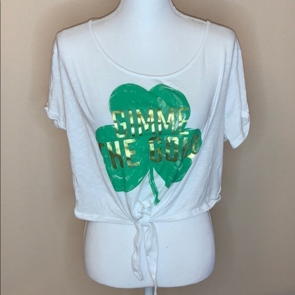 VS pink gimme the gold front knot top - Picture 1 of 5